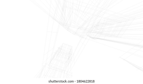 ilustración 3d del vector de construcción de arquitectura 