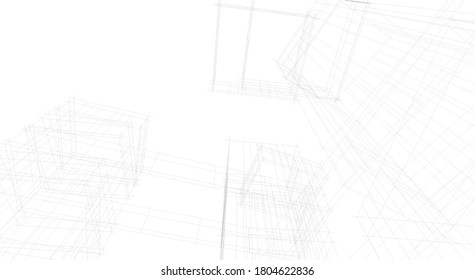 ilustración 3d del vector de construcción de arquitectura 