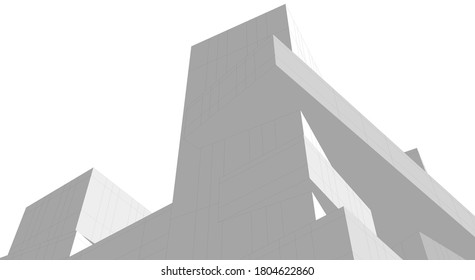 architecture building vector 3d illustration 