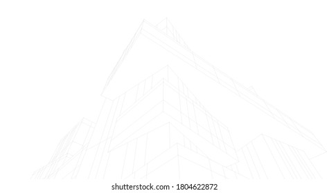architecture building vector 3d illustration 