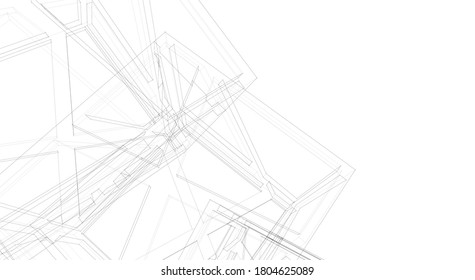 architecture building vector 3d illustration 