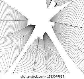 ilustración 3d del vector de construcción de arquitectura 
