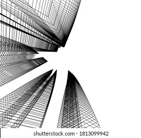 architecture building vector 3d illustration 