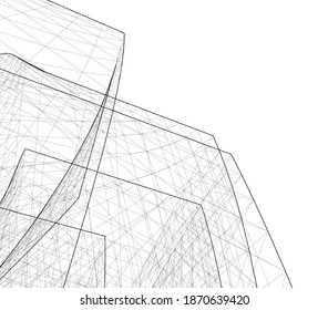 architecture building vector 3d illustration