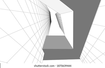 architecture building vector 3d illustration