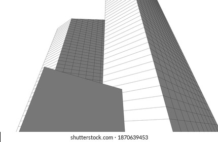 architecture building vector 3d illustration