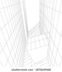 Architektur-Gebäude, Vektorgrafik 3D