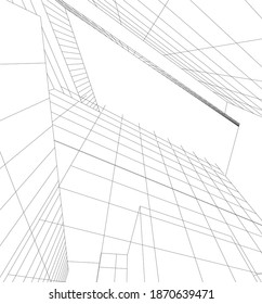 architecture building vector 3d illustration