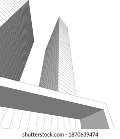 architecture building vector 3d illustration