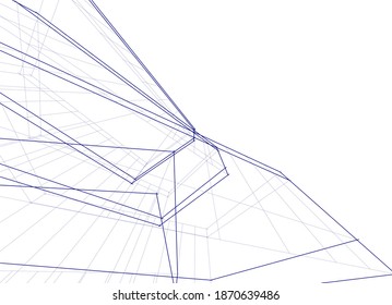 ilustración 3d del vector de construcción de arquitectura