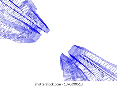 architecture building vector 3d illustration
