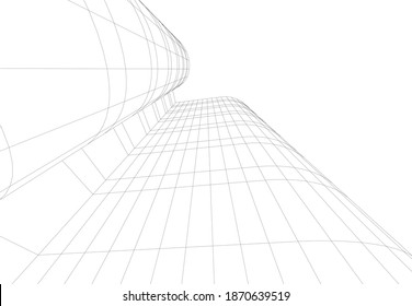 architecture building vector 3d illustration