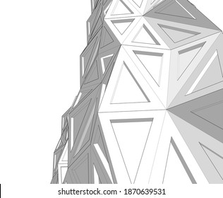 ilustración 3d del vector de construcción de arquitectura