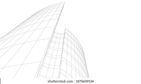 architecture building vector 3d illustration