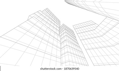 architecture building vector 3d illustration
