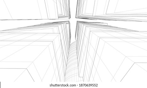 architecture building vector 3d illustration