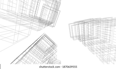 architecture building vector 3d illustration