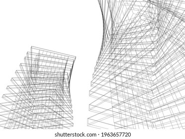 Architecture building vector 3d illustration