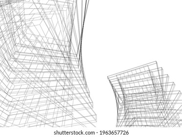 Architecture building vector 3d illustration