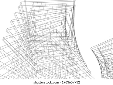 Architecture building vector 3d illustration
