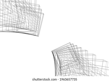 Arquitectura construyendo ilustración vectorial 3d