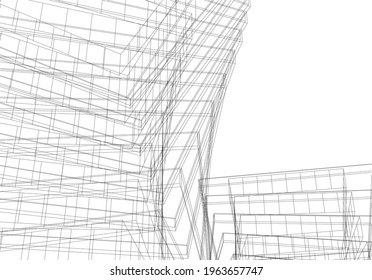 Architecture building vector 3d illustration