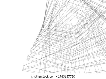 Architecture building vector 3d illustration