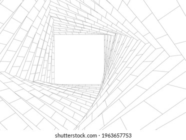 Arquitectura construyendo ilustración vectorial 3d