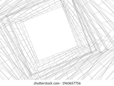 Arquitectura construyendo ilustración vectorial 3d