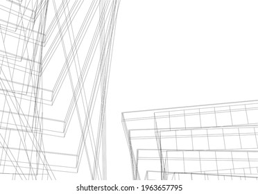 Architecture building vector 3d illustration