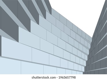 Architecture building vector 3d illustration