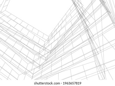 Architecture building vector 3d illustration
