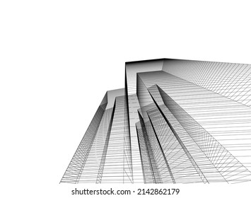 architecture building vector 3d illustration