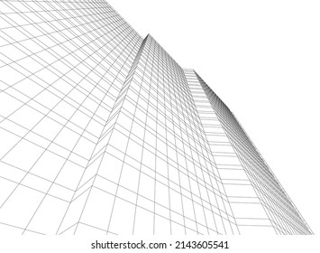ilustración 3d del vector de construcción de arquitectura