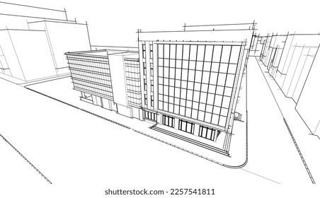 Architekturbau, Vektorgrafik 3D