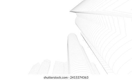ilustración 3d del vector de construcción de arquitectura 