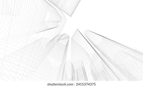architecture building vector 3d illustration 