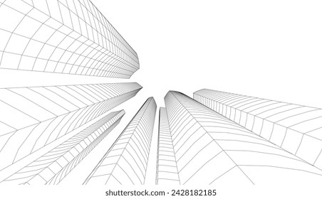 architecture building vector 3d illustration 