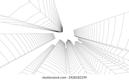 Architektur Gebäude Vektor 3D Illustration 