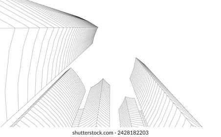 architecture building vector 3d illustration 
