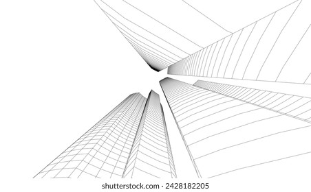 architecture building vector 3d illustration 