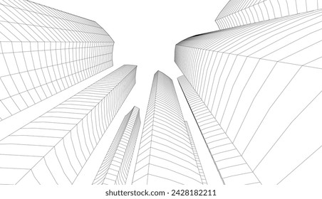 arquitectura edificio vector ilustración 3d 