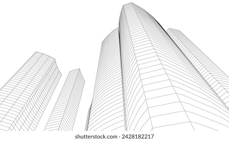 arquitectura edificio vector ilustración 3d 
