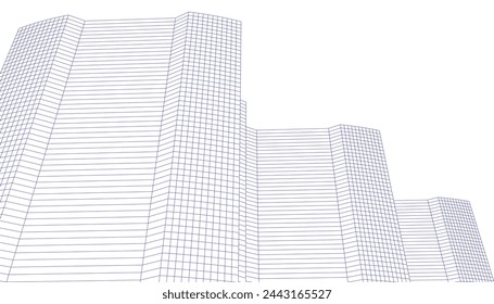 arquitectura edificio vector ilustración 3d