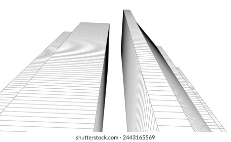 arquitectura edificio vector ilustración 3d