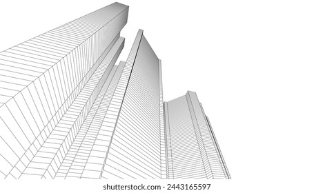 architecture building vector 3d illustration