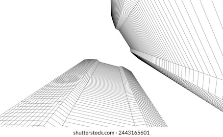 architecture building vector 3d illustration