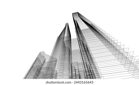 architecture building vector 3d illustration