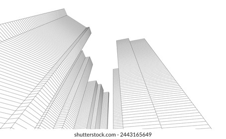 Architektur Gebäude Vektor 3D Illustration