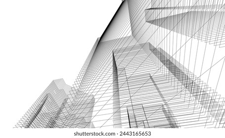 architecture building vector 3d illustration